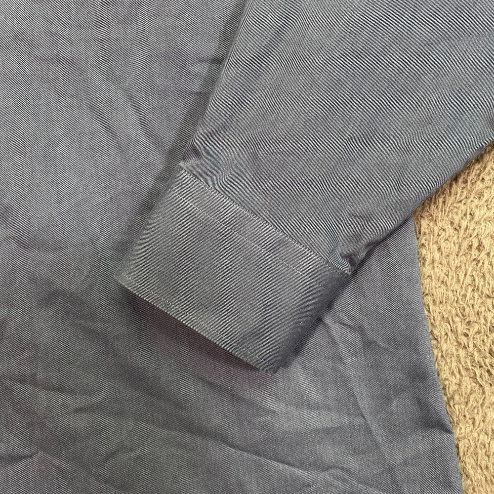 Charles Tyrwhitt Blue Twill Slim Fit Button-Down Shirt Mens XL Long Sleeve - Picture 6 of 15